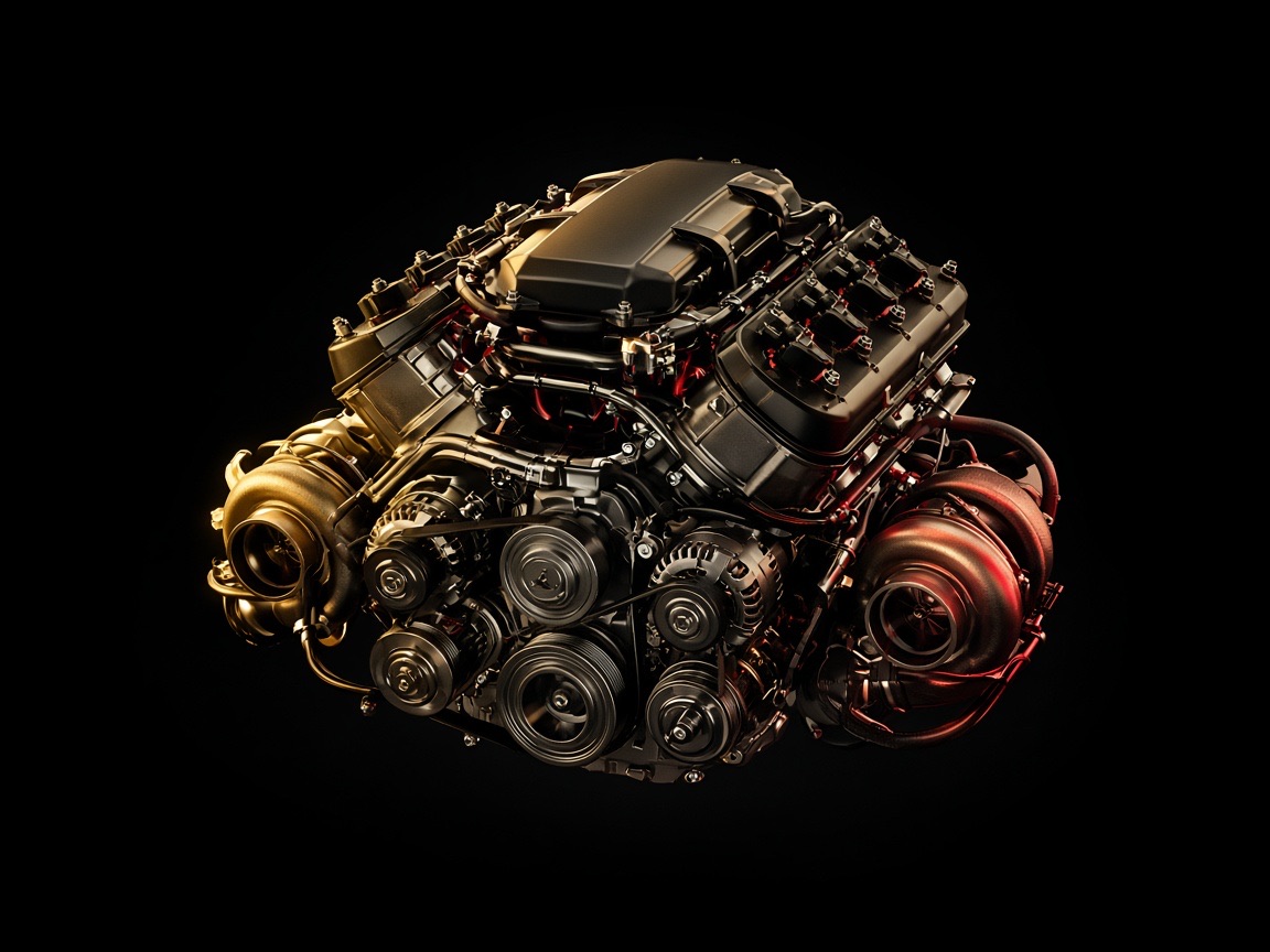 V8 engine in the studio